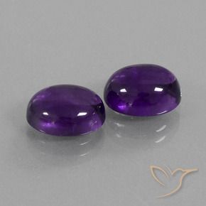Pedras preciosas de Ametista Violeta médio natural de 6.00 ct, oval, Transparente