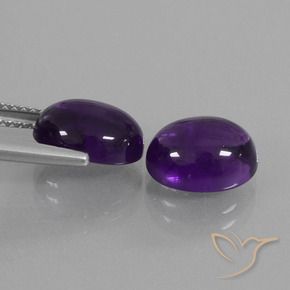 Pedras preciosas de Ametista Violeta médio natural de 6.00 ct, oval, Transparente