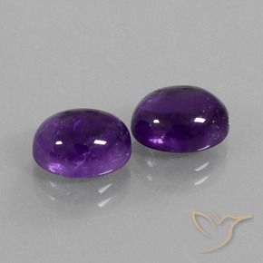 Pedras preciosas de Ametista Violeta médio natural de 6.21 ct, oval, Transparente