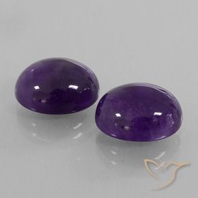 Pedras preciosas de Ametista Violeta escuro natural de 11.17 ct, oval, Transparente