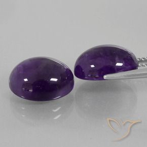 Pedras preciosas de Ametista Violeta escuro natural de 11.17 ct, oval, Transparente