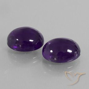 Pedras preciosas de Ametista Violeta escuro natural de 10.16 ct, oval, Transparente
