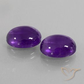 Pedras preciosas de Ametista Violeta médio natural de 9.68 ct, oval, Transparente