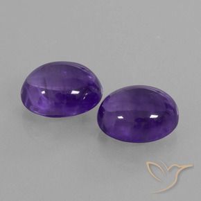 Pedras preciosas de Ametista Violeta escuro natural de 10.22 ct, oval, Transparente