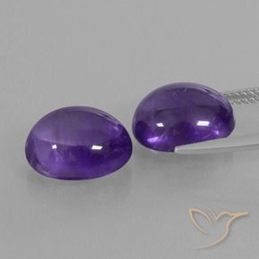 Pedras preciosas de Ametista Violeta escuro natural de 10.22 ct, oval, Transparente