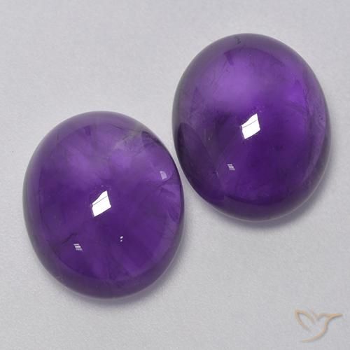 Pedras preciosas de Ametista Violeta médio natural de 9.17 ct, Corte Oval, Transparente