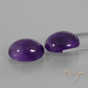 Pedras preciosas de Ametista Violeta Profundo natural de 8.64 ct, oval, Transparente