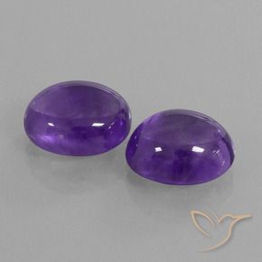 Pedras preciosas de Ametista Violeta médio natural de 10.12 ct, oval, Transparente