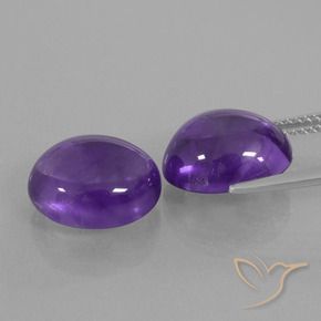Pedras preciosas de Ametista Violeta médio natural de 10.12 ct, oval, Transparente