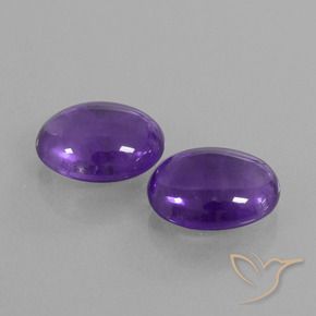 Pedras preciosas de Ametista Violeta médio natural de 8.18 ct, oval, Transparente
