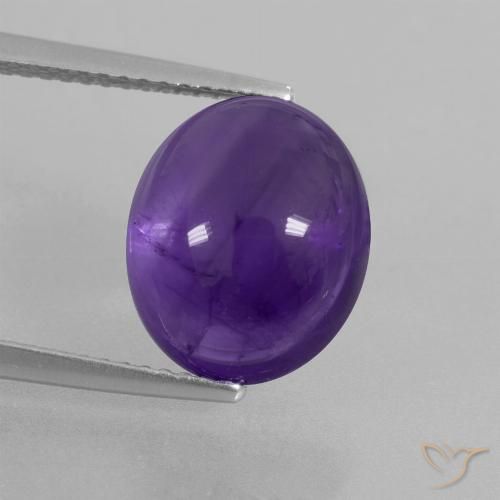 Ametista Violeta médio Natural 5.68ct, Corte Oval, Transparente