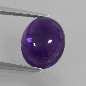Ametista violeta escuro natural 4,60ct, corte oval, transparente