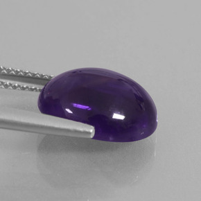 Ametista violeta escuro natural 4,60ct, corte oval, transparente