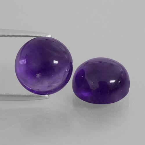 Pedras preciosas de ametista violeta escuro natural de 8,92 ct, corte redondo, transparente