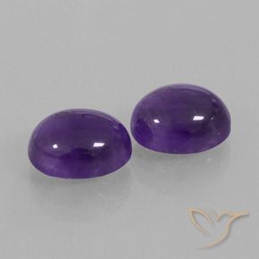 Pedras preciosas de Ametista Violeta médio natural de 4.40 ct, oval, Transparente