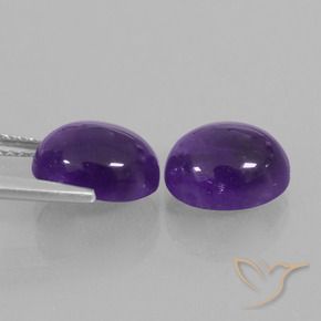 Pedras preciosas de Ametista Violeta médio natural de 4.40 ct, oval, Transparente