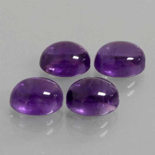 Pedras preciosas de Ametista Violeta médio natural de 9.84 ct, Corte Oval, Transparente