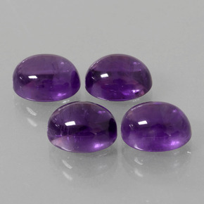 Pedras preciosas de Ametista Violeta médio natural de 9.84 ct, Corte Oval, Transparente