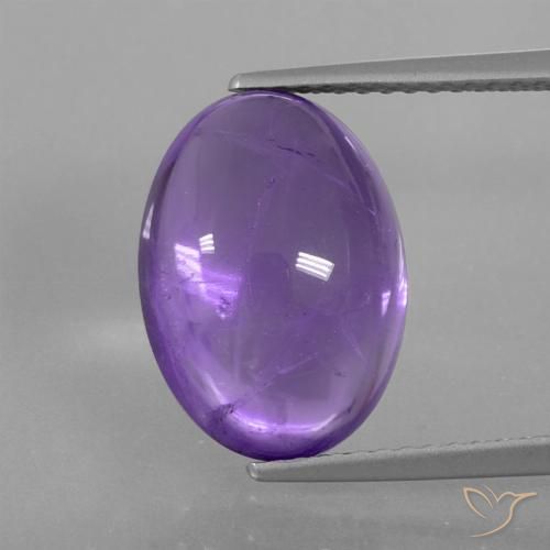 6.05ct Natural Violeta médio Ametista, oval, Transparente