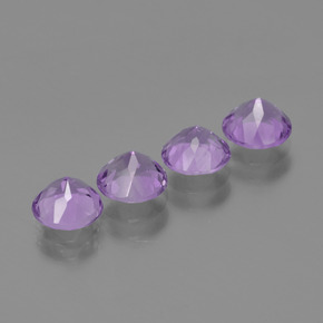 Pedras preciosas de ametista violeta natural de  ct, corte redondo, VS