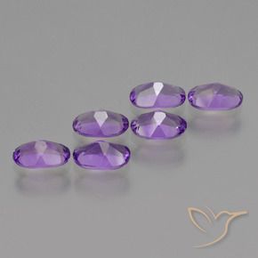 Pedras preciosas de Ametista Violeta médio natural de 2.39 ct, oval, VVS-VS
