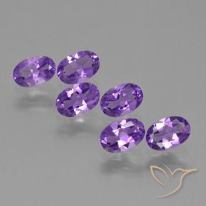 Pedras preciosas de Ametista Violeta médio natural de 2.48 ct, oval, VVS-VS