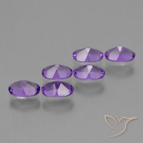 Pedras preciosas de Ametista Violeta médio natural de 2.48 ct, oval, VVS-VS