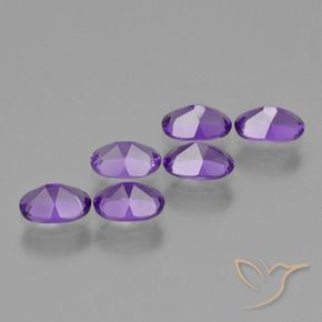 Pedras preciosas de Ametista Violeta médio natural de 2.53 ct, oval, VVS-VS