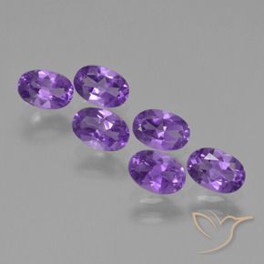 Pedras preciosas de Ametista Violeta médio natural de 2.64 ct, oval, VVS-VS