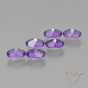 Pedras preciosas de Ametista Violeta Intenso natural de 2.41 ct, oval, VVS-VS