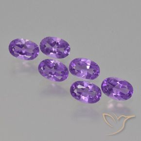 Pedras preciosas de Ametista Violeta médio natural de 2.49 ct, oval, VVS-VS