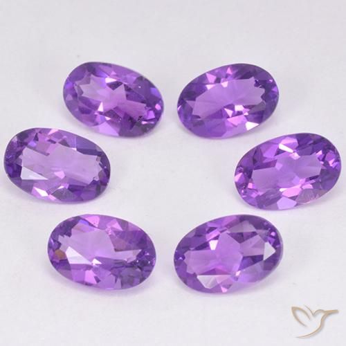 Pedras preciosas de Ametista Violeta Vívido natural de 2.54 ct, oval, VVS-VS