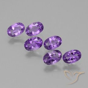 Pedras preciosas de Ametista Violeta médio natural de 2.50 ct, oval, VVS-VS