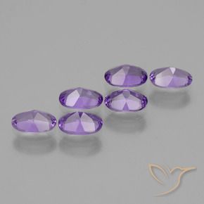Pedras preciosas de Ametista Violeta Vívido natural de 2.39 ct, oval, VVS-VS