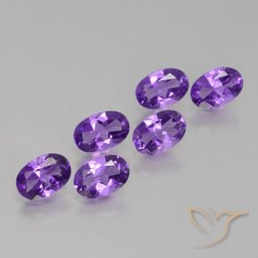 Pedras preciosas de Ametista Violeta médio natural de 2.42 ct, oval, VVS-VS