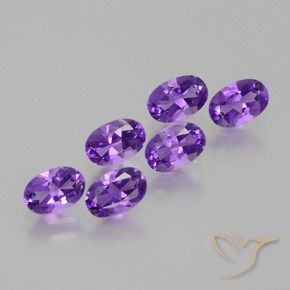Pedras preciosas de Ametista Violeta Profundo natural de 2.54 ct, oval, VS