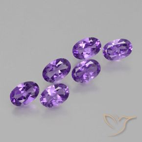 Pedras preciosas de Ametista Violeta médio natural de 2.35 ct, oval, VVS-VS