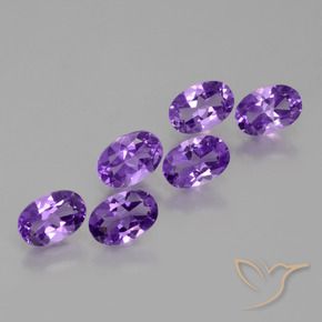 Pedras preciosas de Ametista Violeta médio natural de 2.50 ct, oval, VVS-VS