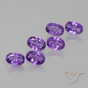 Pedras preciosas de Ametista Violeta médio natural de 2.38 ct, oval, VVS-VS