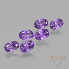 Pedras preciosas de Ametista Violeta médio natural de 2.47 ct, oval, VVS-VS