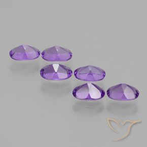 Pedras preciosas de Ametista Violeta médio natural de 2.47 ct, oval, VVS-VS