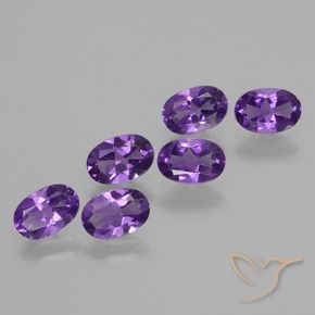 Pedras preciosas de Ametista Violeta médio natural de 2.44 ct, oval, VVS-VS