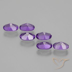Pedras preciosas de Ametista Violeta médio natural de 2.44 ct, oval, VVS-VS