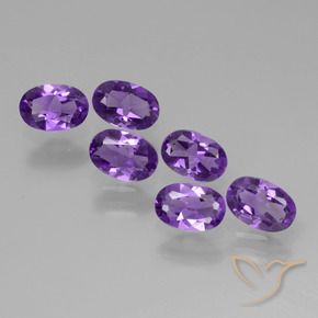 Pedras preciosas de Ametista Violeta médio natural de 2.42 ct, oval, VVS-VS