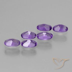 Pedras preciosas de Ametista Violeta médio natural de 2.42 ct, oval, VVS-VS