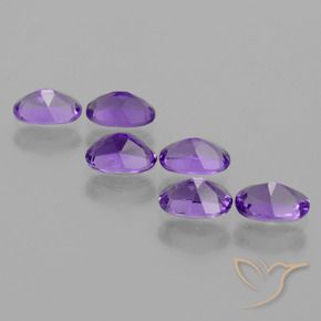 Pedras preciosas de Ametista Violeta médio natural de 2.55 ct, oval, VVS-VS