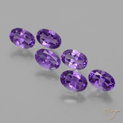 Pedras preciosas de Ametista Violeta médio natural de 2,43 ct, Corte Oval, VVS-VS