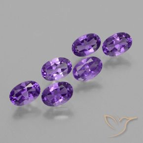 Pedras preciosas de Ametista Violeta médio natural de 2,43 ct, Corte Oval, VVS-VS
