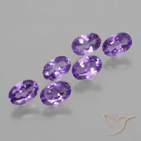Pedras preciosas de Ametista Violeta médio natural de 2.39 ct, oval, VVS-VS