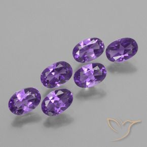 Pedras preciosas de Ametista Violeta médio natural de 2.46 ct, oval, VVS-VS